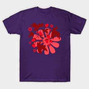 Folk flowers floral art print  Flowers abstract art T-Shirt